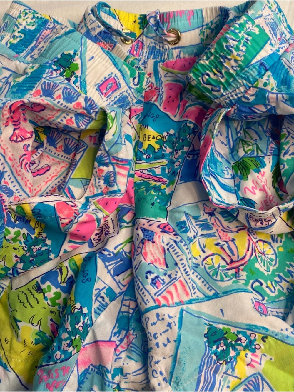 Lilly Pulitzer Colorful Print Pool Shorts Size M Resort Beach Cover Up - Picture 5 of 9